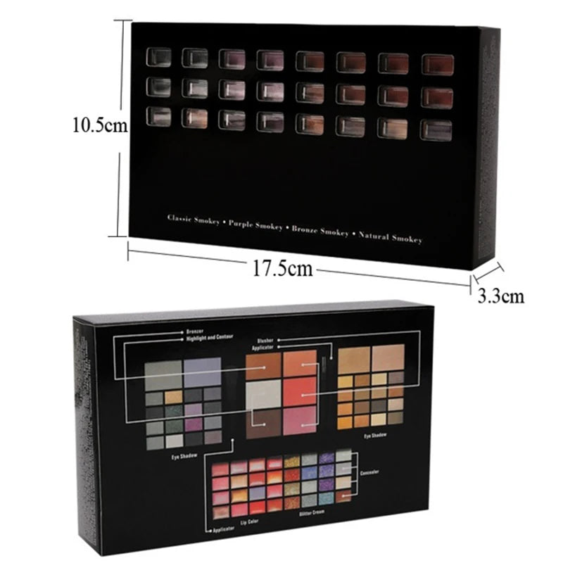 40/74/78 Colors Glitter Eyeshadow Palette Matte Waterproof Long Lasting Pressed Powder Cosmetics Kit Fashion Women MakeUp Tools