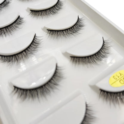 Natural 3D Mink False Eyelashes, Soft Wispy, Fluffy Eye Faux Lashes, Make Up Eyelash, Beauty Cat Cilios, 5 Pairs, 15 Styles