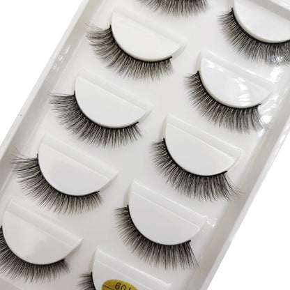 Natural 3D Mink False Eyelashes, Soft Wispy, Fluffy Eye Faux Lashes, Make Up Eyelash, Beauty Cat Cilios, 5 Pairs, 15 Styles