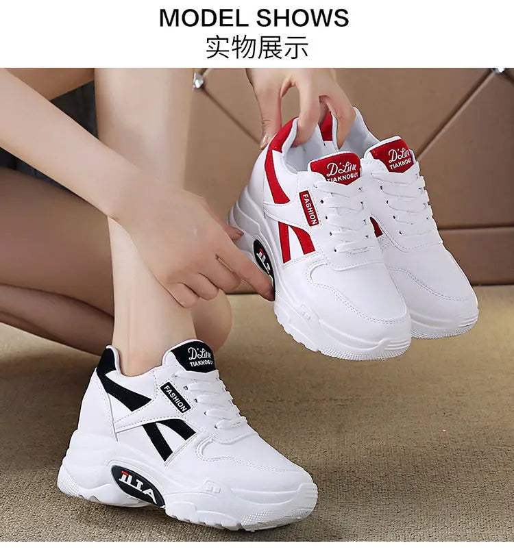 Sneakers Women Platform Inner Increase Shoes Woman Shoes Casual Ladies Footwear Chunky Sneakers Women Shoes Tennis Sport Shoes