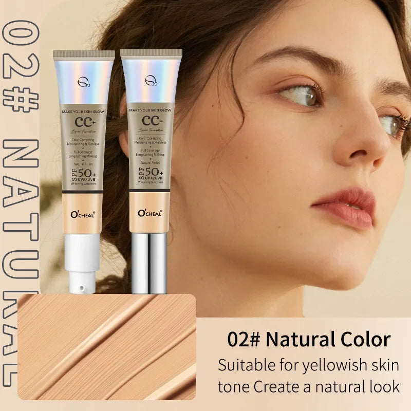 CC Cream Oil Control Even Skin Tone Nourish Brighten Skin Waterproof Concealer Cover Blemishes Make Up Foundation Cream Makeup