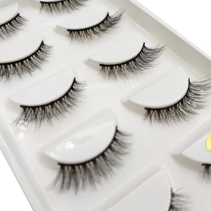 Natural 3D Mink False Eyelashes, Soft Wispy, Fluffy Eye Faux Lashes, Make Up Eyelash, Beauty Cat Cilios, 5 Pairs, 15 Styles