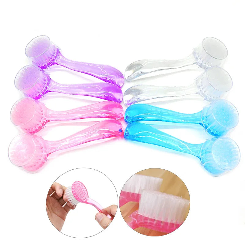 1Pc Acrylic Nail Brush Plastic Soft Remove Dust Make Up Washing Brushes Nail Art Manicure Round Head Powder Clean Tool With Cap