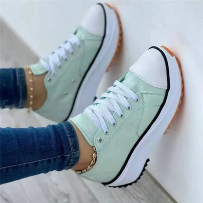 Women Pattern Canvas Sneakers Women Casual Shoes 2024 Women Sneakers Shoes Flat Lace-Up Zapatillas Mujer Chaussure Femme