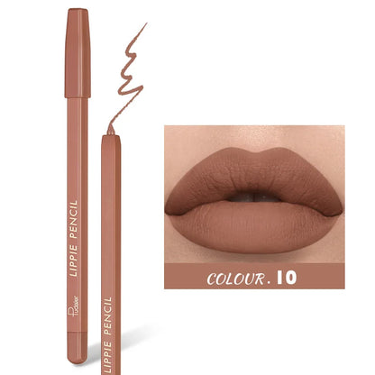 Pudaier 12 Colors Matte Lip Liner Pen Make up Waterproof Velvet Nude Lipstick Pencil Red Brown Lipliner Contour Tint Lips Makeup