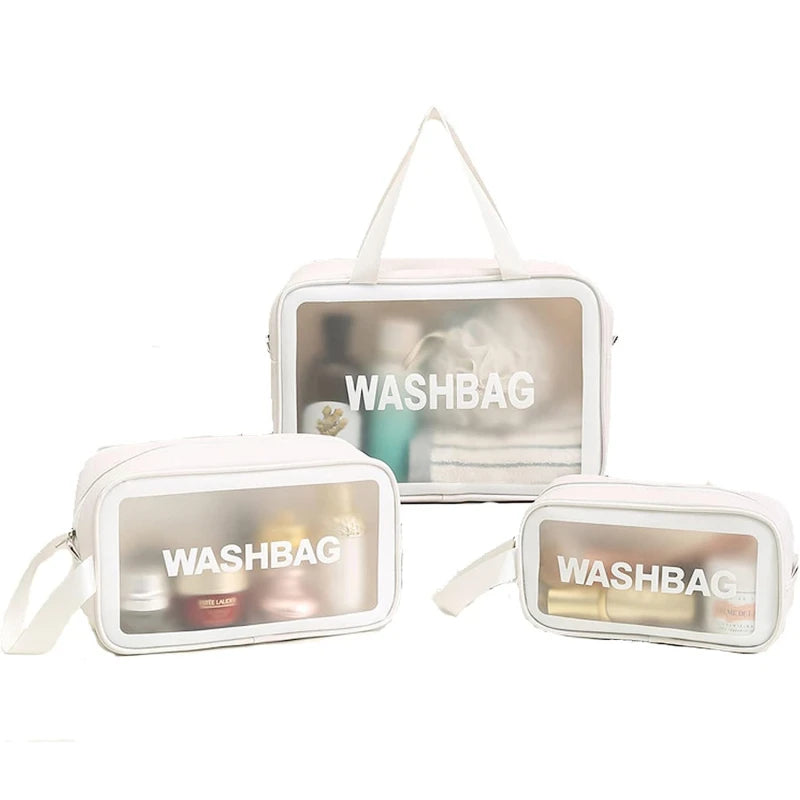 Waterproof PVC Cosmetic Bag Large Capacity Toiletry Organizer Women Beauty Case Transparent Zipper Make Up Case Female Wash Kit