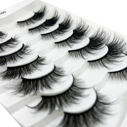 Natural 3D Mink False Eyelashes, Soft Wispy, Fluffy Eye Faux Lashes, Make Up Eyelash, Beauty Cat Cilios, 5 Pairs, 15 Styles