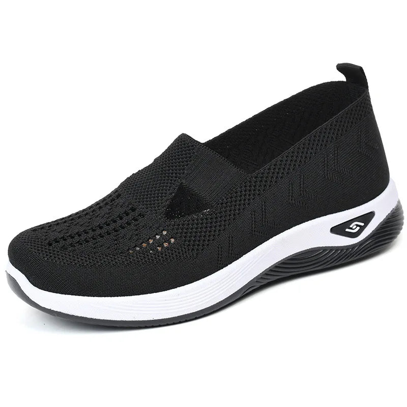 Soft Sole Knitted Sneakers For Women Breathable Comfort Casual Sports Shoes Woman Lightweight Hollow Out Mesh Flats Summer Shoes