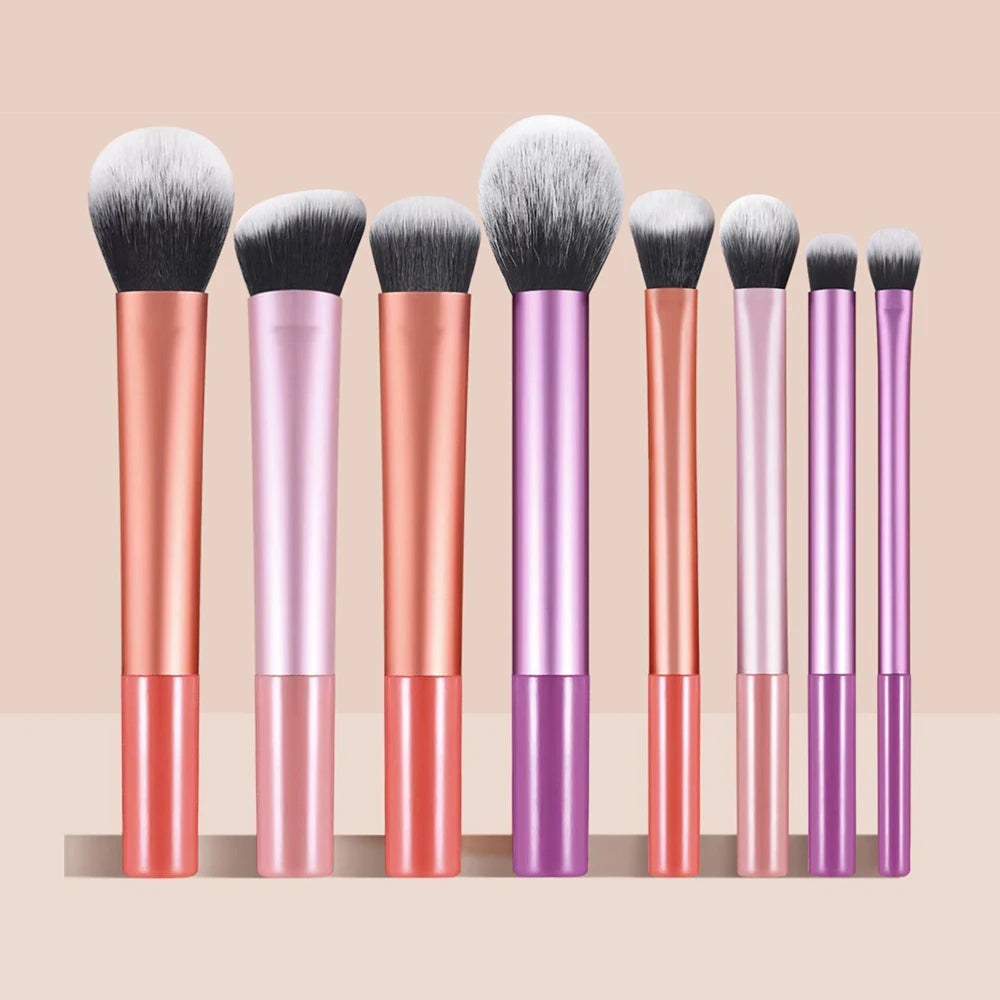 8PCS Multicolor Makeup Brushes Set For Foundation/Blush/Highlighter/ Eyeshadow/Kabuki Blending Cosmetics Beauty Make Up Tools