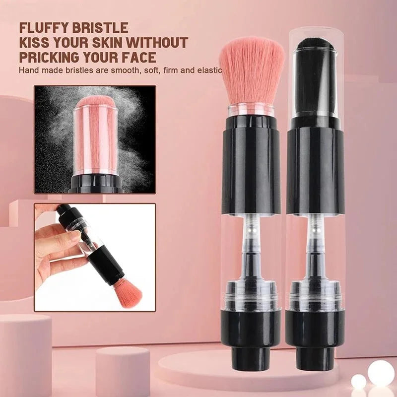 Portable Travel Makeup Brushes Face Cosmetic Foundation Blush Make Up Brush Retractable Refillable Cosmetic Powder Storage Brush