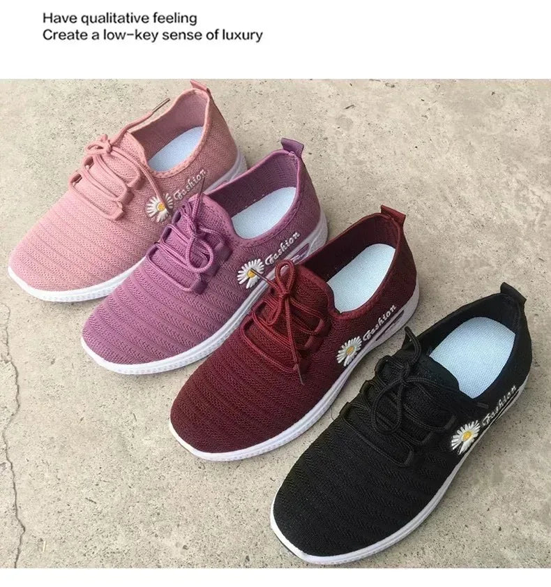 Adult sneakers, women's light running shoes, net shoes, comfortable soft soled sneakers, women's breathable casual single shoes