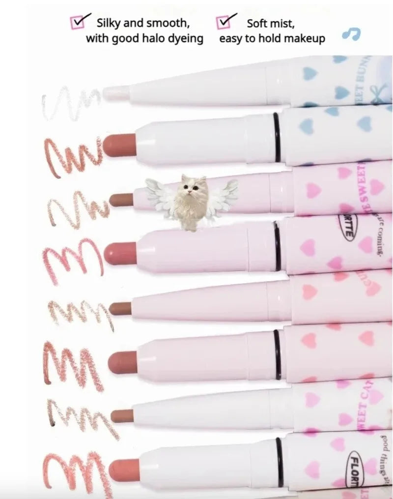 FLORTTE Lip liner Pencil Natural Matte Lip Liner Cute Animals Lipstick Pen Lasting Lipliners Korean Cosmetic  Kawaii Make Up