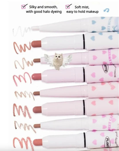 FLORTTE Lip liner Pencil Natural Matte Lip Liner Cute Animals Lipstick Pen Lasting Lipliners Korean Cosmetic  Kawaii Make Up