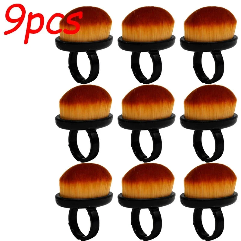 1-9pcs Ring-shaped Brush for Nail Dust Cleaning Professional Nail Dust Brush Buckle Brush Oval Gel Make Up Tool Manicure Brushes