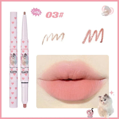 FLORTTE Lip liner Pencil Natural Matte Lip Liner Cute Animals Lipstick Pen Lasting Lipliners Korean Cosmetic  Kawaii Make Up