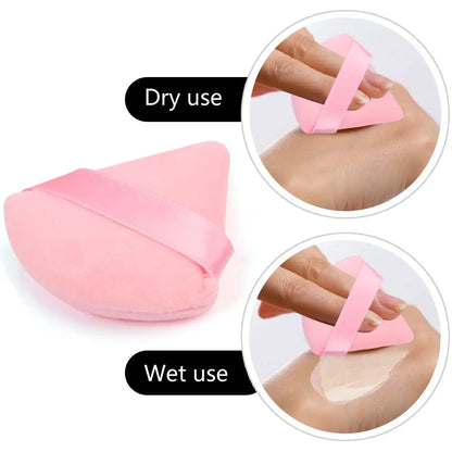 Triangle Powder Puff Soft Makeup Sponge for Face Make Up Eyes Contouring Shadow Cosmetic Washable Mini Velvet Foundation Puff