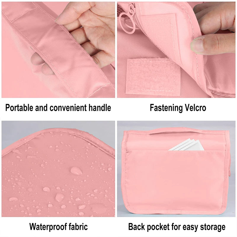 High Capacity Toiletries Storage Pouch Travel Make Up Organizer Waterproof Beauty Bags Nylon Hook Cosmetic Bag Women Makeup Bag