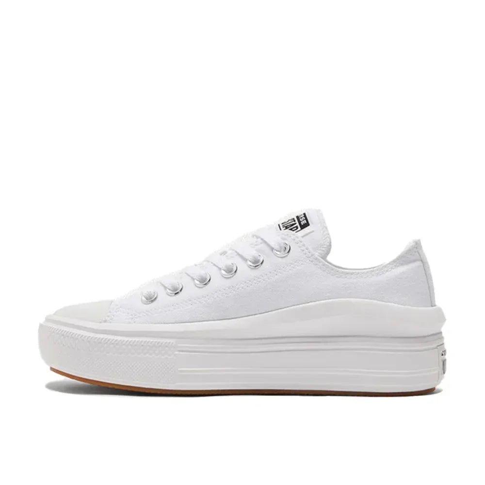 Converse All Star Move Low Comfortable and versatile Non-slip breathable bag low-top canvas shoes Women's Pure white