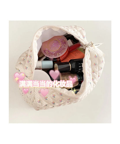 Liberty Quilting Makeup Bag Soft Cotton Clutches Women Zipper Cosmetic Organizer Cute Clutch Large Make Up Purse Toiletry Case