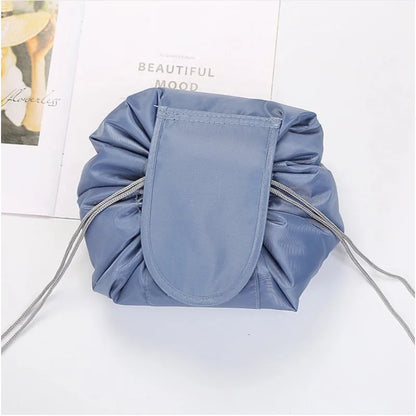 Women Drawstring Cosmetic Bag Travel Storage Makeup Bag Organizer Foldable Make Up Pouch Portable Waterproof Toiletry Case