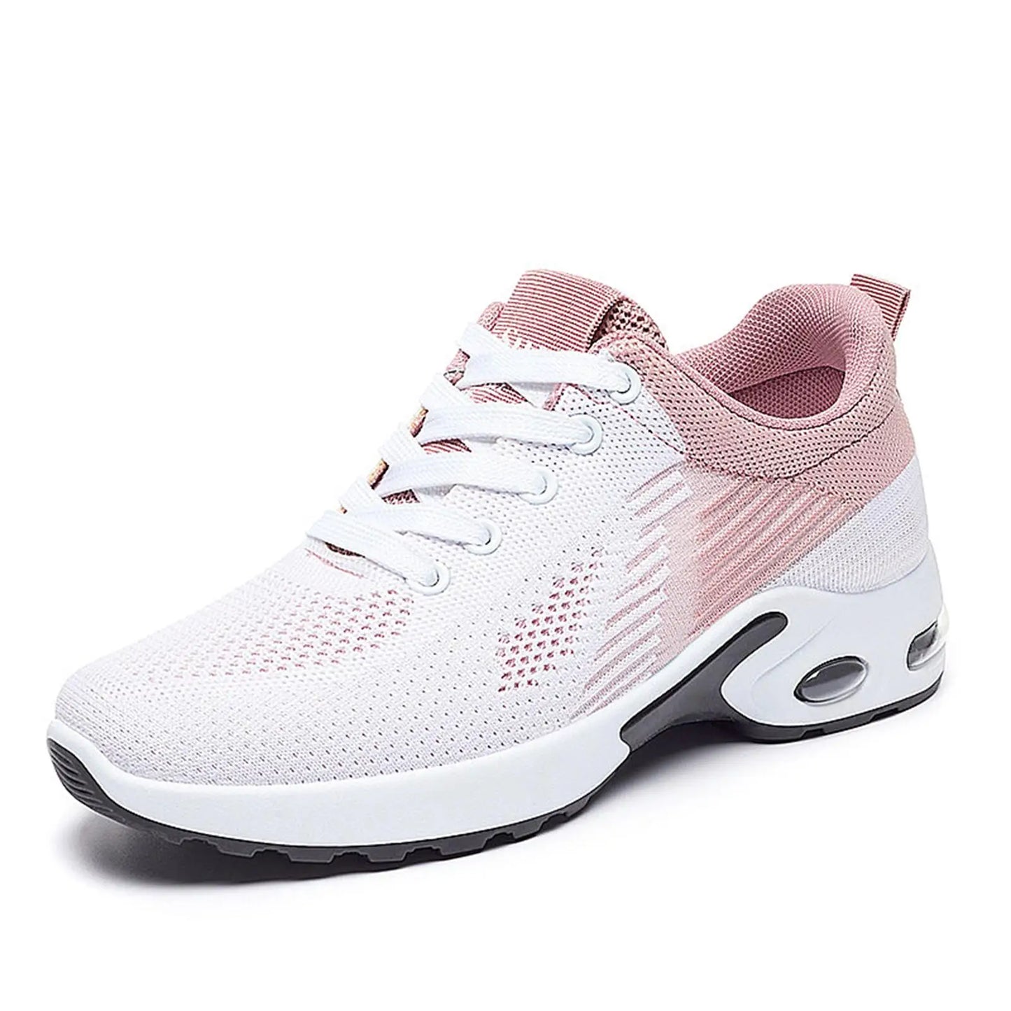 Breathable Lace-up Running Shoes for Women, Air Cushion Athletic Sneakers with Lightweight Mesh, Outdoor Sports Training Shoes