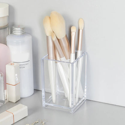 1PC Make Up Organizer Plastic Makeup Brush Pot Storage Acrylic For Cosmetics Holder Desk Cosmetic Storage Container