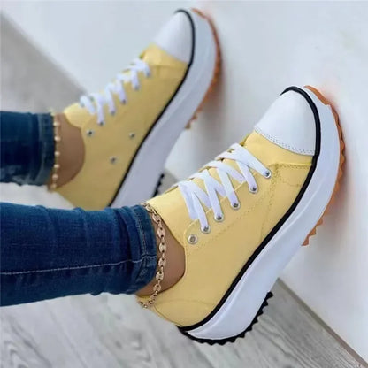 Women Pattern Canvas Sneakers Women Casual Shoes 2024 Women Sneakers Shoes Flat Lace-Up Zapatillas Mujer Chaussure Femme