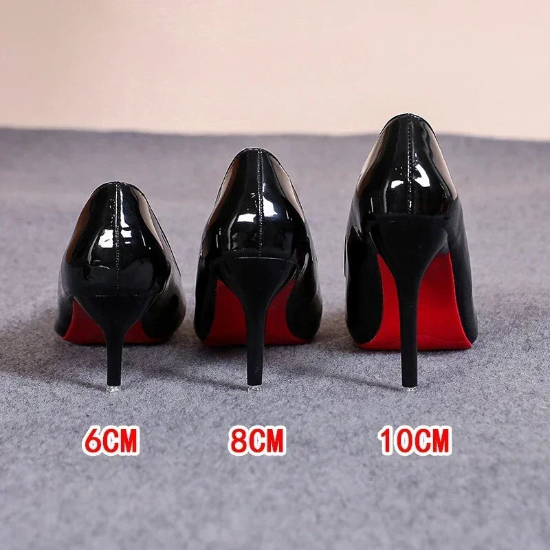 Sexy Red Bottom Women High Heels Classic Ladies Pumps Autumn Soft Leather Dress Heel Shoes for Women Banquet Wedding High Heels