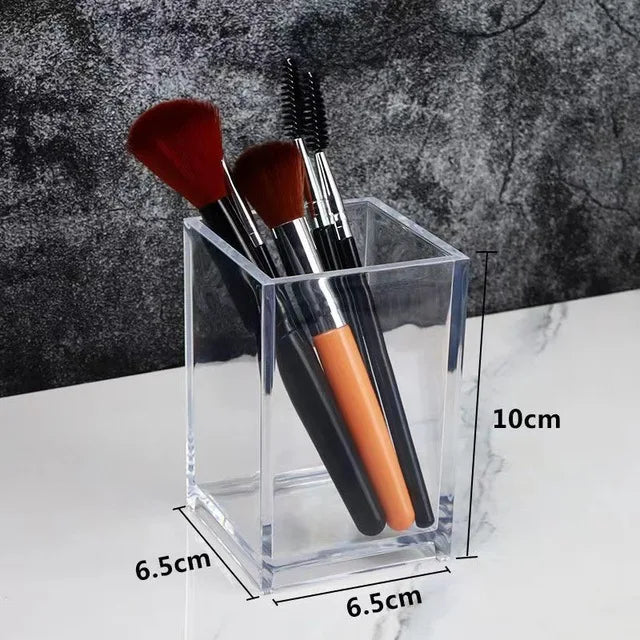 Make Up Organizer Plastic Makeup Brush Pot Storage Acrylic For Cosmetics Holder Desk Cosmetic Storage Container