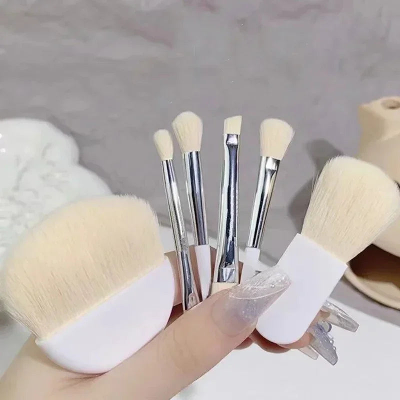 6 Pcs Mini Makeup Brush Set Professional Portable Foundation Concealers Eye Shadows Powder Blush Brushes Beauty Make Up Tool