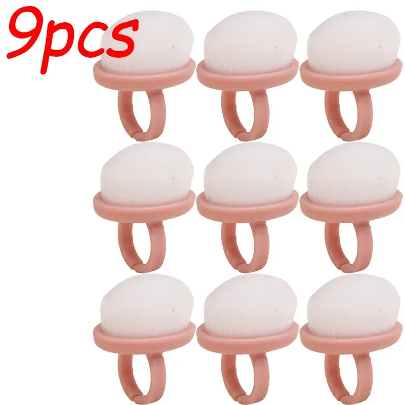 1-9pcs Ring-shaped Brush for Nail Dust Cleaning Professional Nail Dust Brush Buckle Brush Oval Gel Make Up Tool Manicure Brushes