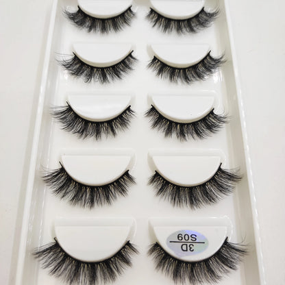 Natural 3D Mink False Eyelashes, Soft Wispy, Fluffy Eye Faux Lashes, Make Up Eyelash, Beauty Cat Cilios, 5 Pairs, 15 Styles