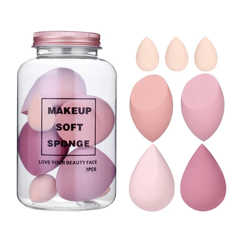 7pcs Makeup Sponge Dry Wet Dual-use Beauty Egg Cosmetic Puff Foundation Sponges Powder Puffs Women Cosmetic Make Up Beauty Tools