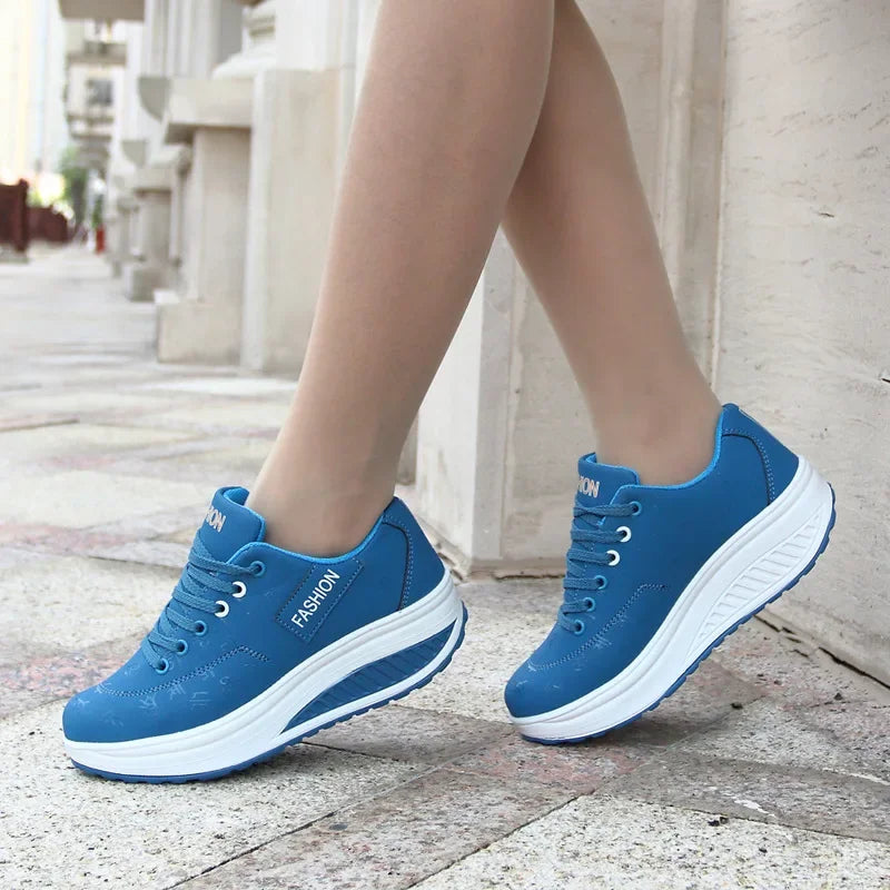 Shoes for Women Autumn Fashion Platform Sneakers Women Plus Size Lacing Casual Sport Shoes Wedge Loafers Zapatos De Mujer