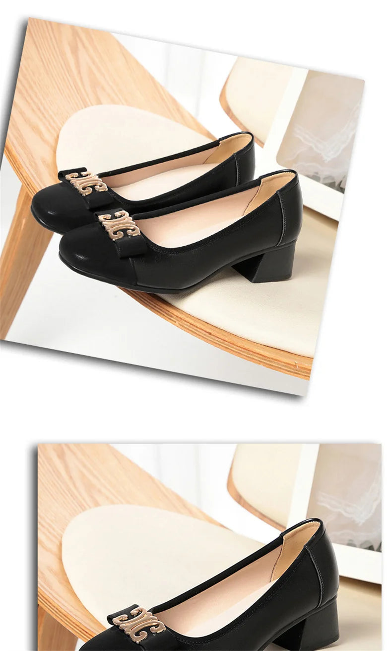 French Style 2024 New Soft Leather Soft Sole Shallow Mouth Sleeves Single Shoes Summer All-match Low Heel Women's Shoes