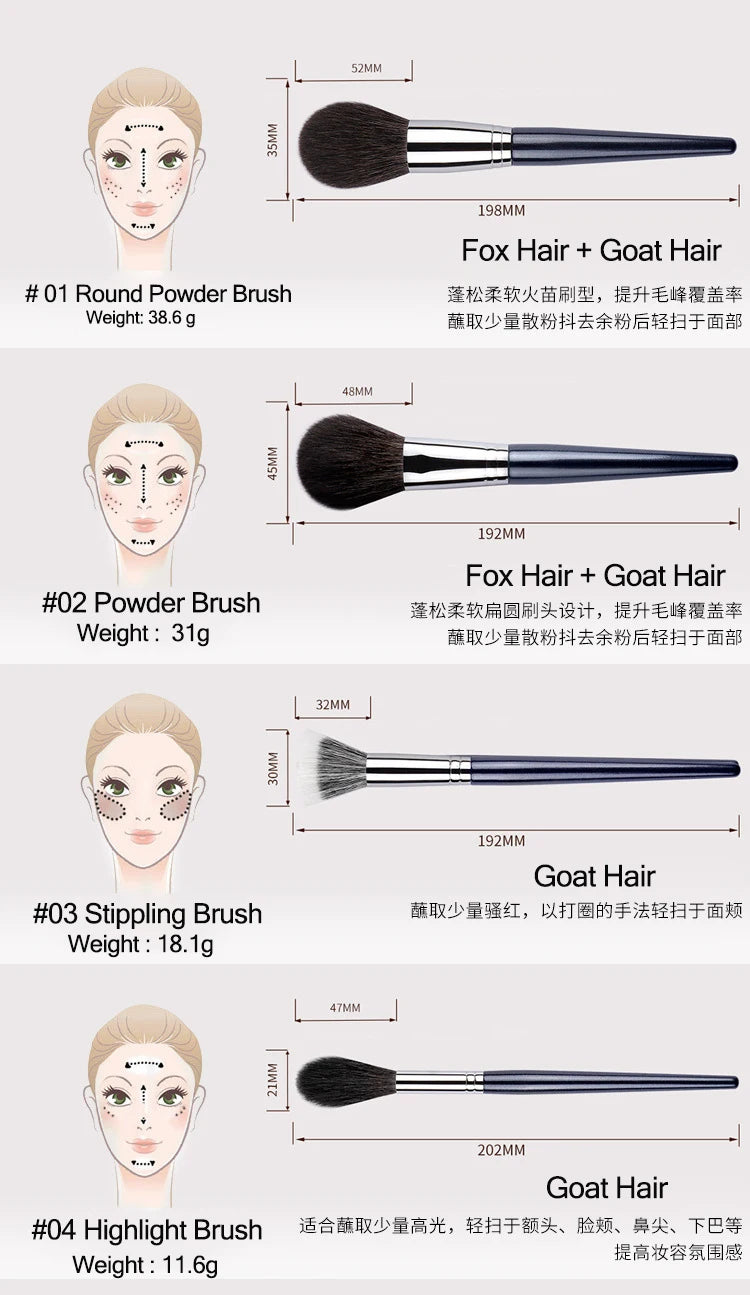 1pc Pro animal hair Blush Makeup brushes Face&eye detail Eyeshadow Make up brushes Eye Shadow Highlight Smudge eyebrow essential