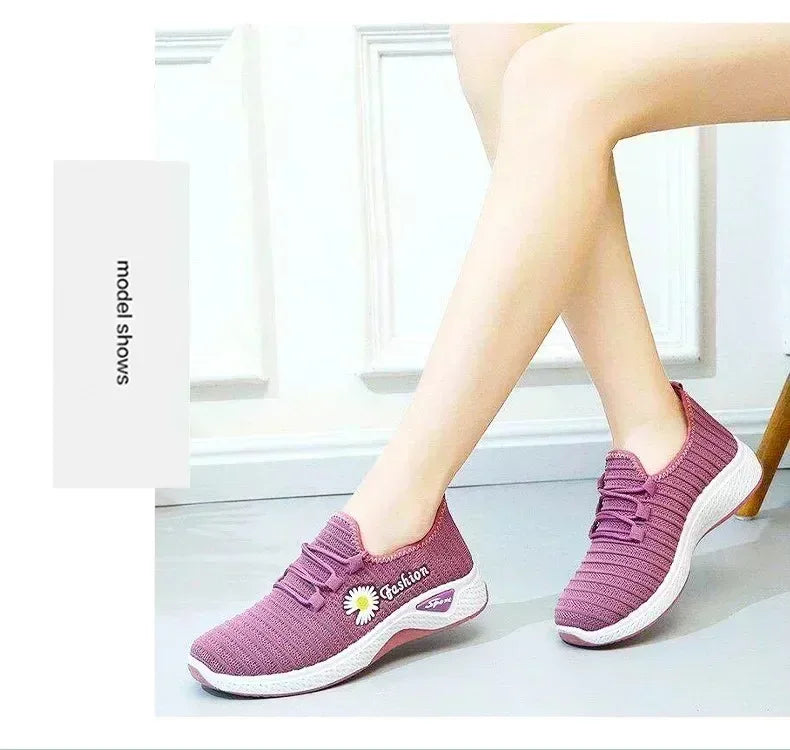 Adult sneakers, women's light running shoes, net shoes, comfortable soft soled sneakers, women's breathable casual single shoes