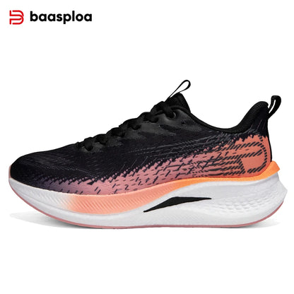 Baasploa Women Professional Running Shoes Outdoor Carbon Plate Non Slip Sports Shoes Female Casual Breathable Jogging Sneakers