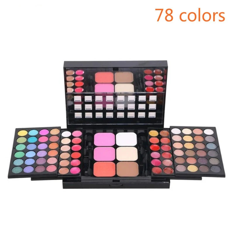 40/74/78 Colors Glitter Eyeshadow Palette Matte Waterproof Long Lasting Pressed Powder Cosmetics Kit Fashion Women MakeUp Tools