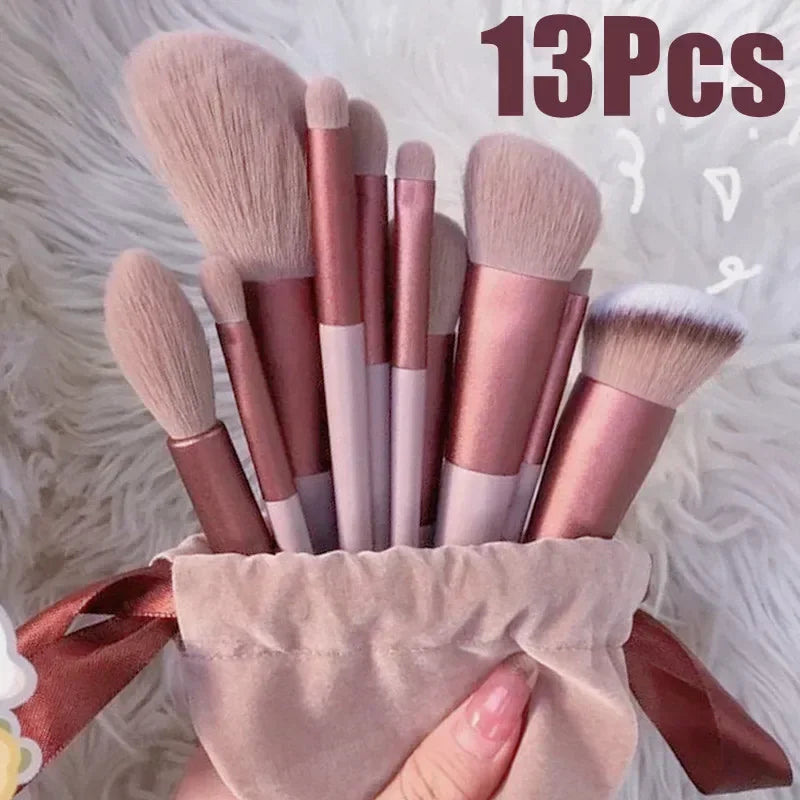 Wholesale 13 PCS Makeup Brushes Set Eye Shadow Foundation Women Cosmetic Brush Eyeshadow Blush Beauty Soft Make Up Tools Bag