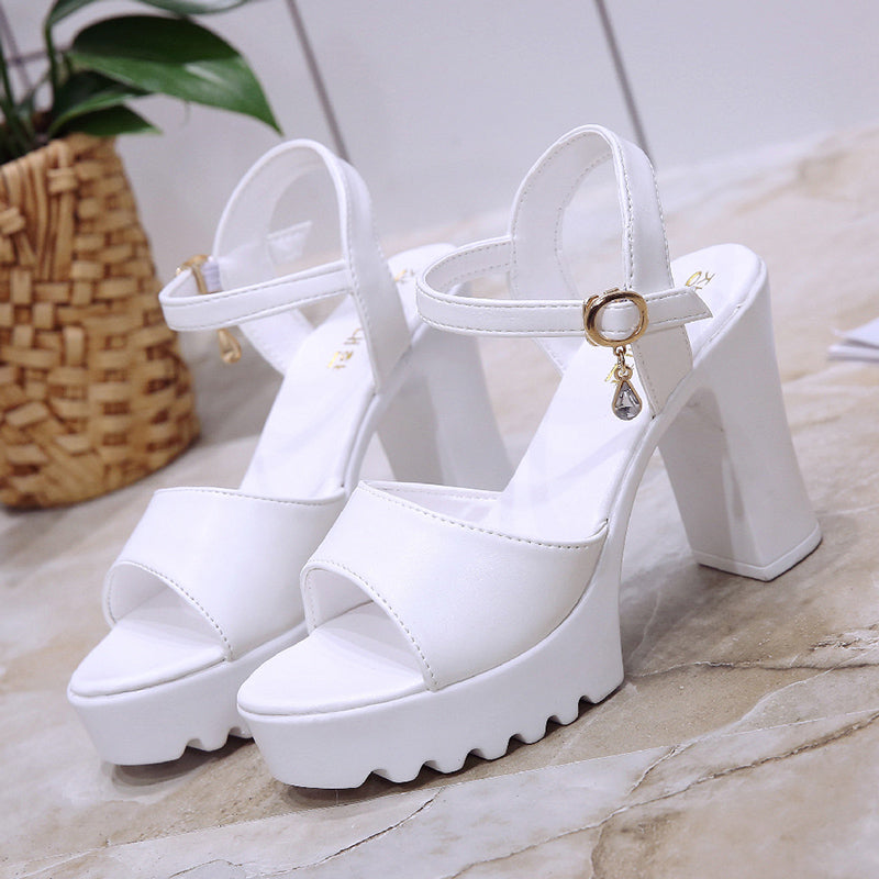 Women Fish Mouth Platform High Heels Wedges Buckle Slope Sandals Women Shoes Woman Platform High Heels Sandals High Heels