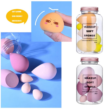 7pcs Makeup Sponge Dry Wet Dual-use Beauty Egg Cosmetic Puff Foundation Sponges Powder Puffs Women Cosmetic Make Up Beauty Tools