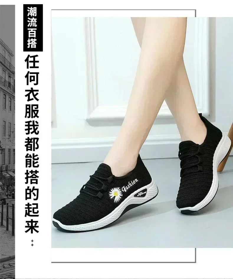 Adult sneakers, women's light running shoes, net shoes, comfortable soft soled sneakers, women's breathable casual single shoes