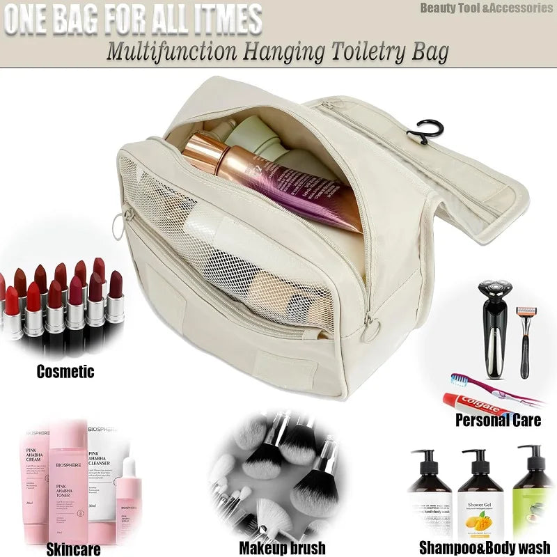 Travel Makeup Bag High Capacity Toiletries Storage Pouch Travel Make Up Organizer Waterproof Beauty Bag Bathroom Wash Bag