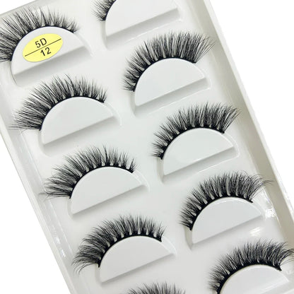 Natural 3D Mink False Eyelashes, Soft Wispy, Fluffy Eye Faux Lashes, Make Up Eyelash, Beauty Cat Cilios, 5 Pairs, 15 Styles