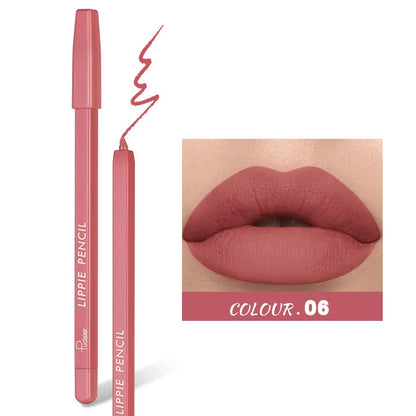 Pudaier 12 Colors Matte Lip Liner Pen Make up Waterproof Velvet Nude Lipstick Pencil Red Brown Lipliner Contour Tint Lips Makeup