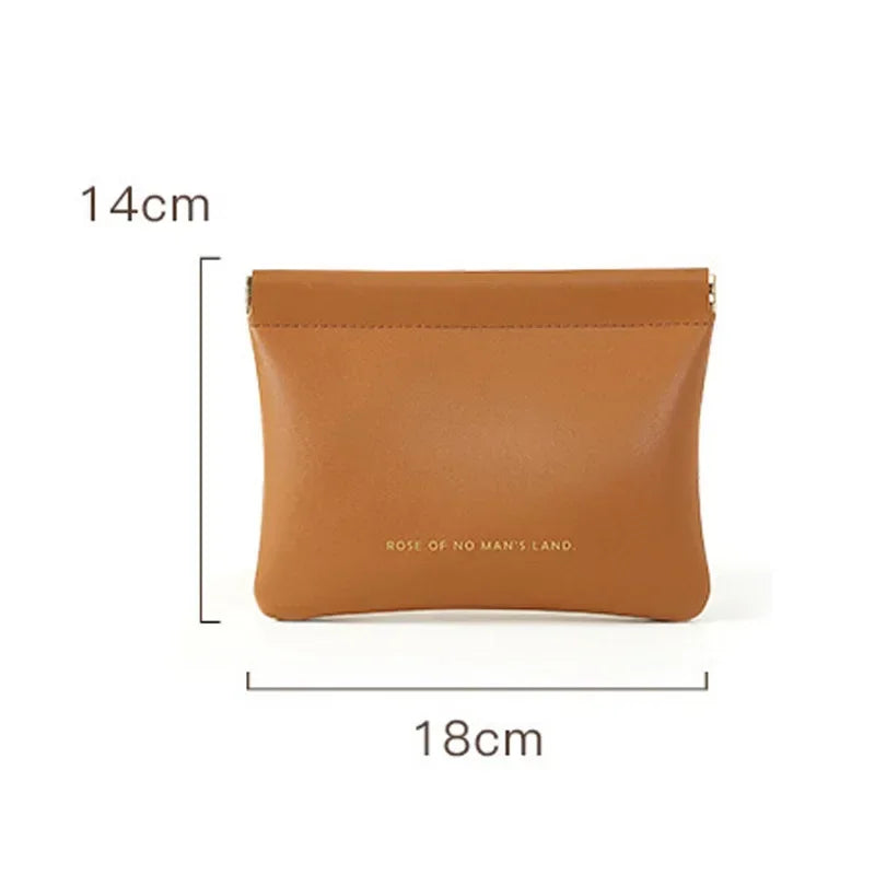 PU Leather Simple Mini Lipstick Makeup Storage Bag Women Square Small Cosmetic Pouch Portable Make Up Key Organizer Bags