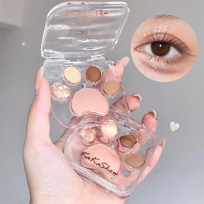 Cute Natural Eye Shadow Palette Glitter Eyeshadow Palette with Blusher Long Lasting Korean Eyes Make Up Palette Beauty Cosmetics