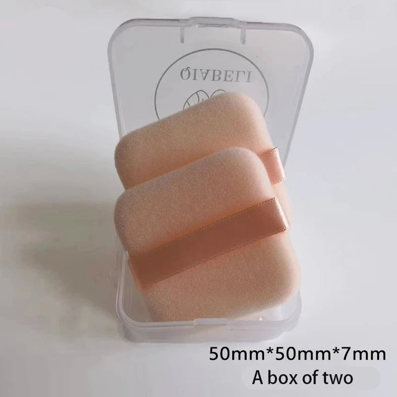 2Pcs Flocking Square Powder Puff Ultra-thin Face Make Up Tool Sponge Powder Puff Cosmetics Soft Cotton Washable