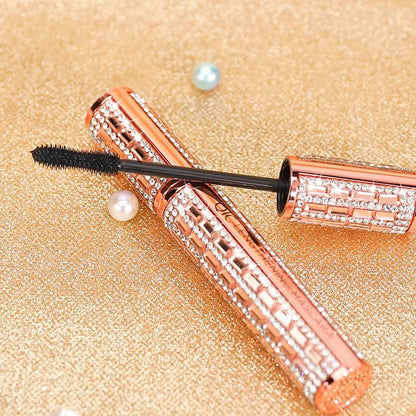 Fashion Diamond 4D Mascara Waterproof Eye Make-up Cosmetics Peanut Silicone Brush Lengthening Curl Lashes Fast Dry